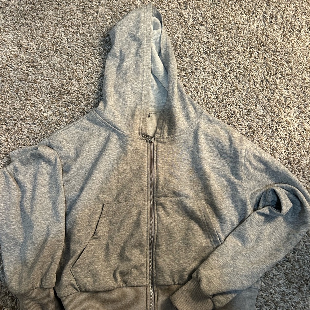 Gray Zip-Up Hoodie